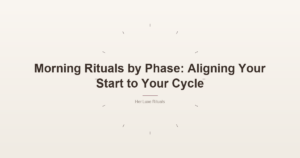 Morning Rituals by Phase: Aligning Your Start to Your Cycle