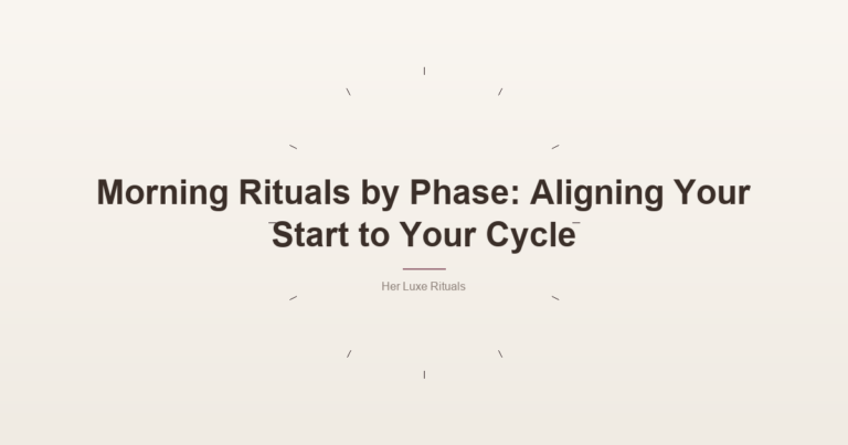 Morning Rituals By Phase: Aligning Your Start To Your Cycle