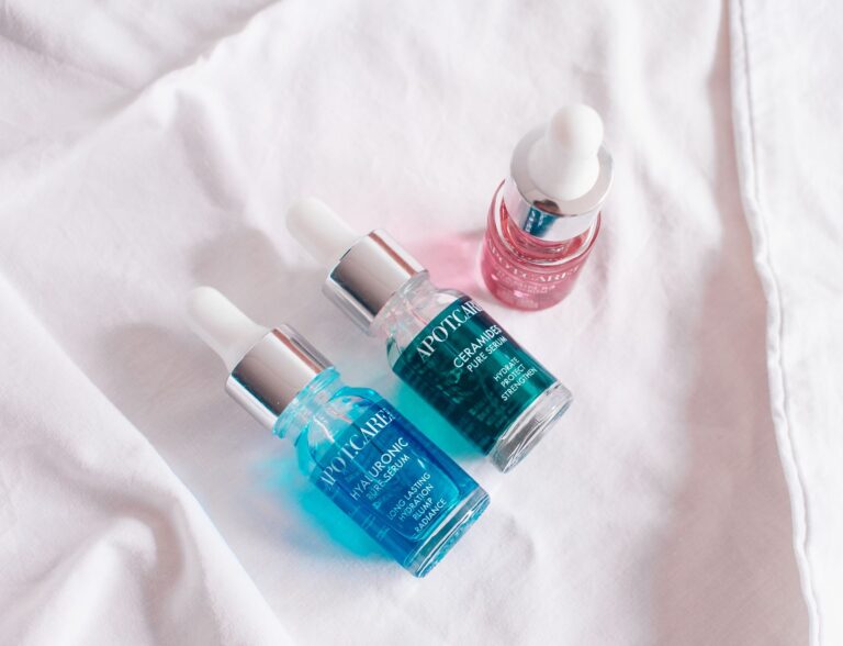 A bright lifestyle photo depicting layer hyaluronic acid serums dehydrated mature skin.